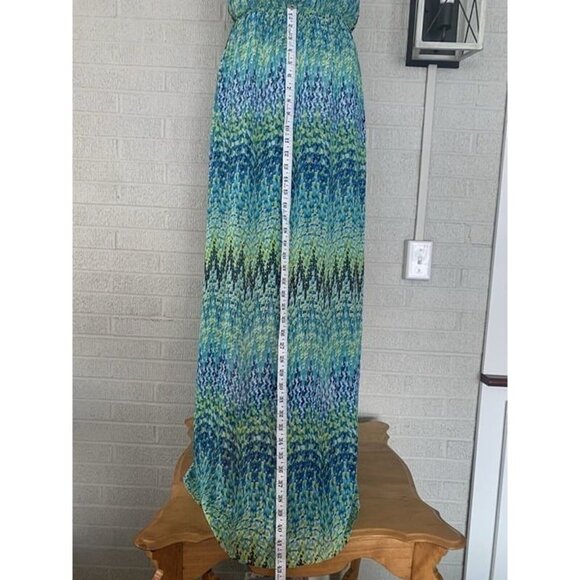 Laundry by Shelli Segal NWT $168 Diva Blue Strappy Dress Size 4 Hi-Lo Wrap Flowy - Picture 8 of 12